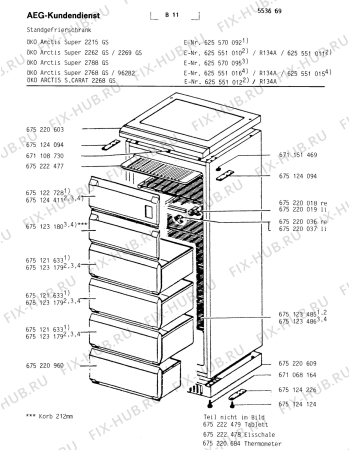 Взрыв-схема холодильника Aeg ARC2269 GS - Схема узла Housing 001
